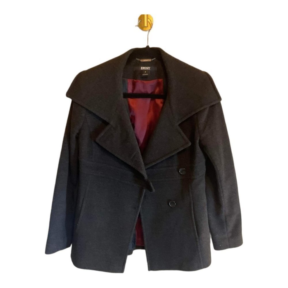Dkny Charcoal Peacoat Heavy Winter Coat Size 4
